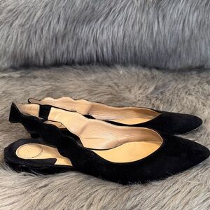 Chloe Elegant Black Women's Sling Backs Shoes Size 39